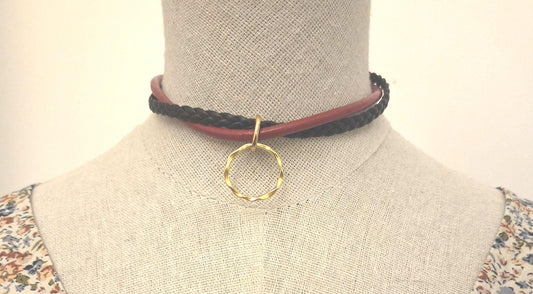 Collier ras de cou anneau