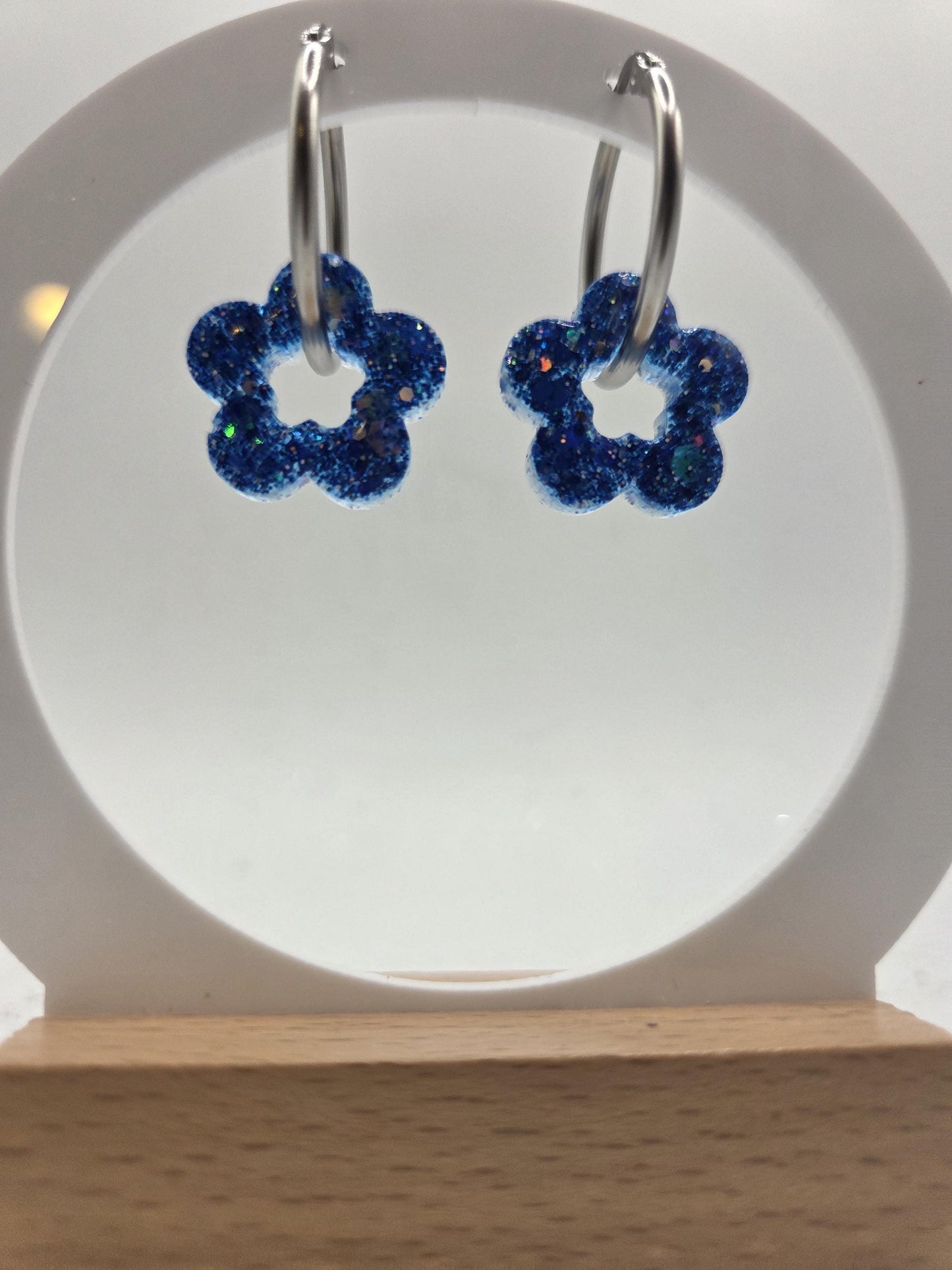 Créoles fleurs paillettes