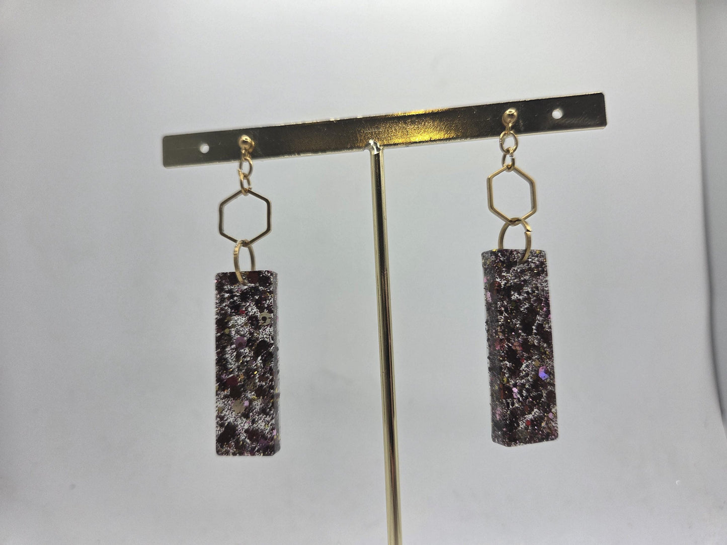Boucles pendantes rectangulaires