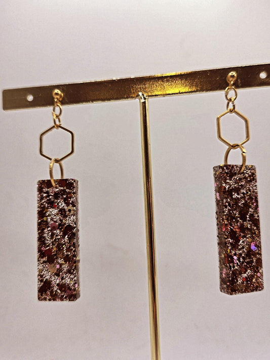 Boucles pendantes rectangulaires